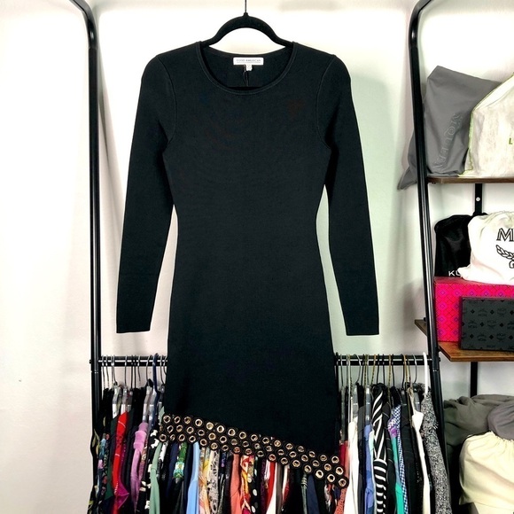 Good American Peepin’ Assymetrical Black Bodycon Dress - Picture 1 of 11